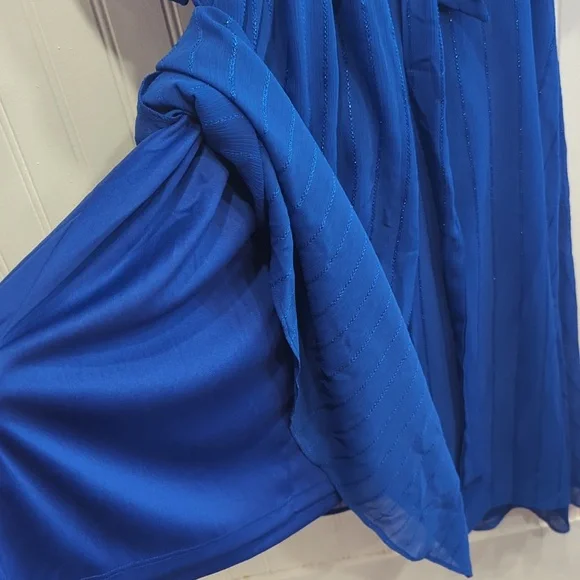 NWT DKNY Royal Blue Midi Dress, LARGE, Wedding Guest, Work, Below Knee - Picture 10 of 13